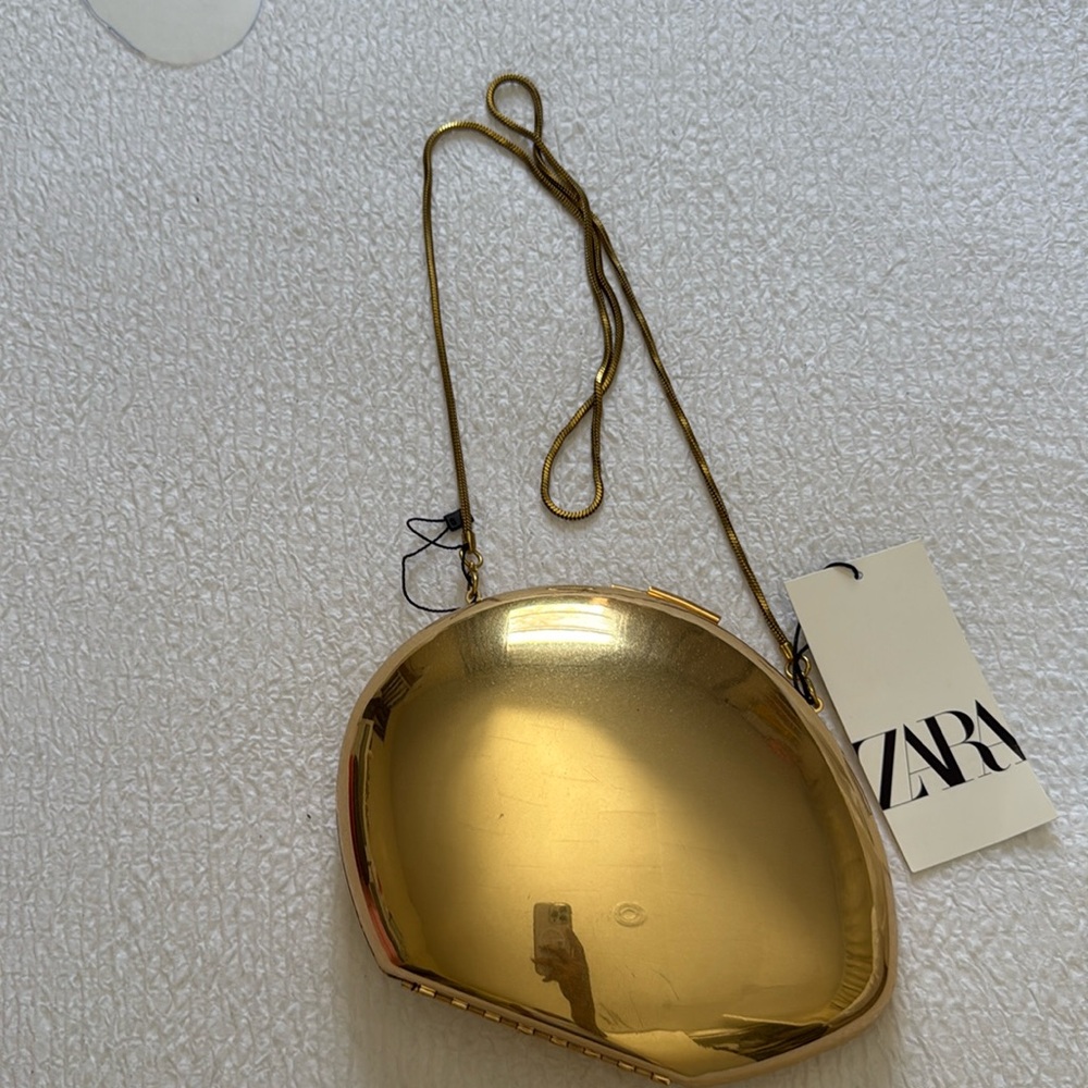 Zara Metallic Gold Clutch